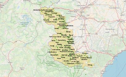 Mapa en occitan de las comunas d'ItÃ lia